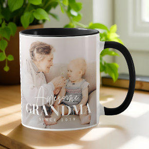 Tolle Oma seit 20XX Einfach Elegant Foto Zweifarbige Tasse