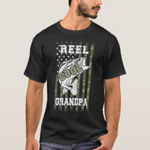 Tolle Opa-Angler-Tarnung Amerikanische Flagge T-Shirt
