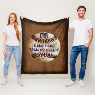 Tolle personalisierte rustikale Baseball-Wurfdecke Fleecedecke