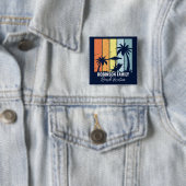 Tolle Retro-Strandferien in Navyblau Button (Beispiel)