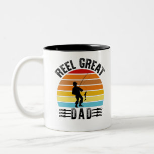 Tolle Rolle Super Papa Vatertag Angler Papa Zweifarbige Tasse