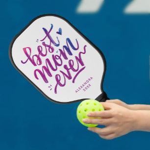 Tolle Spaß Beste Mutter Lila Und Weiße Pinsel Schr Pickleball Schläger
