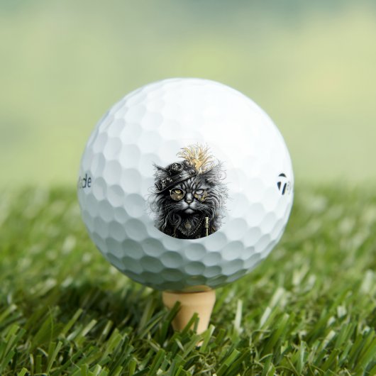Tolle Steampunk-Katze Golfball (Insitu T-Shirt)