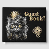 Tolle Steampunk-Katzen-Informations-Wirbelsäule Gästebuch (Vorderseite)