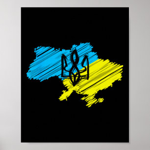 Tolle ukrainische Karte - Ukrainische Flagge Poster