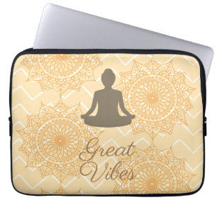 Tolle Vibes Namaste-Pose Yoga Laptopschutzhülle