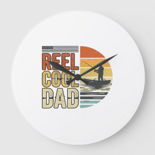 Tolle Vintage-Angler-T-Shirt Design für den coolen Große Wanduhr
