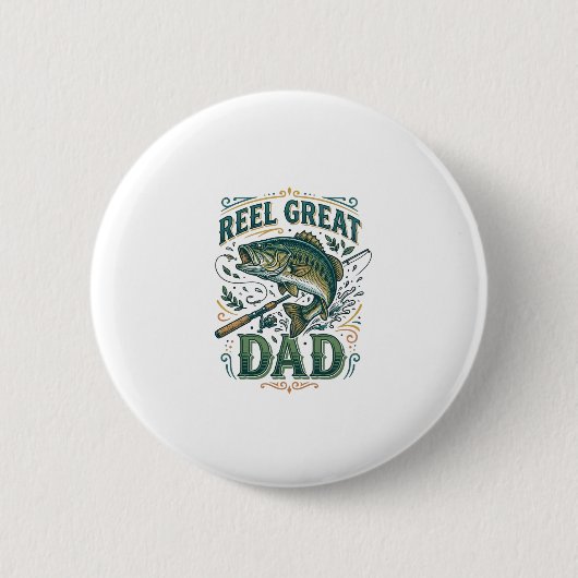 Tolle Vintage-Angler-Vater-Shirt Design Button (Vorderseite)