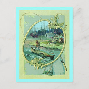 TOLLE VINTAGE-CAMPING- & ANGEL-PC ~ POSTKARTE