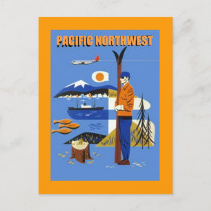 TOLLE VINTAGE-POSTKARTE FÜR REISEN DURCH DEN PACIF POSTKARTE