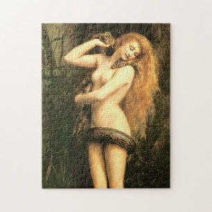 Tolle Vintage-Schönheit Lilith mit Schlange Puzzle