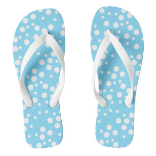 Tolle weiße Punkte Leichte blaue Flip Flops Badesandalen