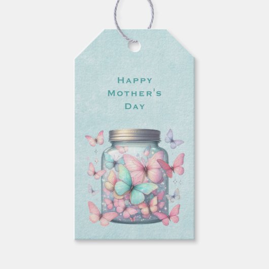 Tollen Butterflies im Glas Muttertag Geschenkanhänger (Vorderseite)