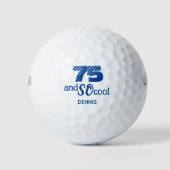 Toller 75. Geburtstag Cool Blue Custom Golfball (Vorderseite)