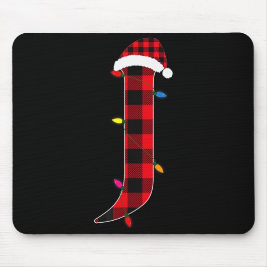 Toller Buchstabe J Anfangsname Büffel Kariert Weih Mousepad (Vorne)