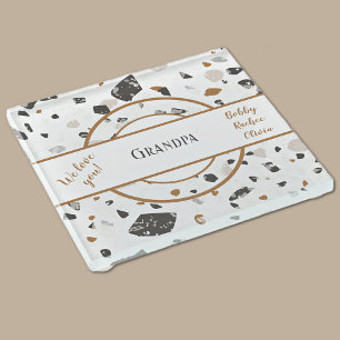 Toller Effekt, Papa oder Opa    Terrazzo Retro Glasuntersetzer