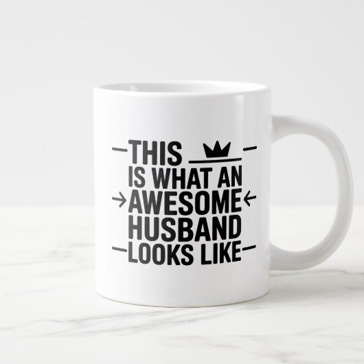 Toller Ehemann Graphic Typography Jumbo-Tasse (Rechts)