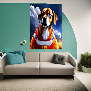 Toller Feuerwehrhund   AI Art Poster