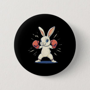 Toller Hase mit Boxhandschuhen für Ostergläubige Button