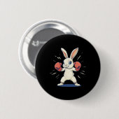 Toller Hase mit Boxhandschuhen für Ostergläubige Button (Vorne & Hinten)