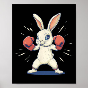 Toller Hase mit Boxhandschuhen für Ostergläubige Poster