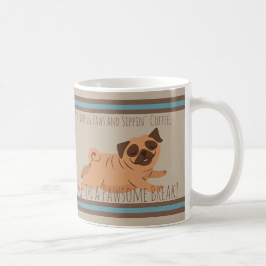 Toller Kaffee Tasse mit Mops (Rechts)