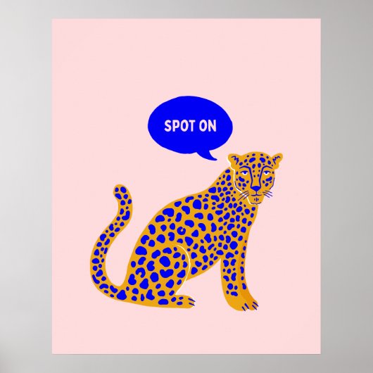 Toller Leopard Eclectic Maximalist Rosa Poster (Vorne)