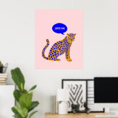 Toller Leopard Eclectic Maximalist Rosa Poster (Heimbüro)