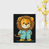 Toller Löwe im Schlafanzug für lustige Tier-Schlaf Karte (Gelbe Blume)