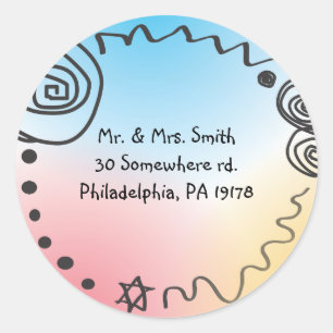 Toller musikalischer Bar-Schläger Mitzvah laden Runder Aufkleber