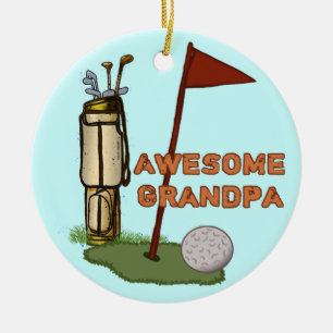 Toller Opa Golf Keramikornament