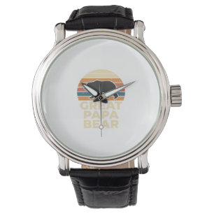 Toller Papa Bär Retro Sonnenuntergang Vintage Vekt Armbanduhr