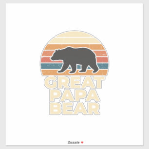 Toller Papa Bär Retro Sonnenuntergang Vintage Vekt Aufkleber