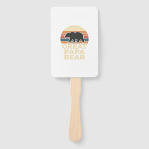 Toller Papa Bär Retro-Sonnenuntergang Vintage-Vekt Fächer