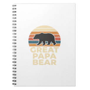 Toller Papa Bär Retro-Sonnenuntergang Vintage-Vekt Notizblock