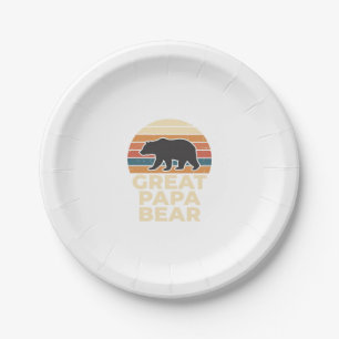 Toller Papa Bär Retro-Sonnenuntergang Vintage-Vekt Pappteller