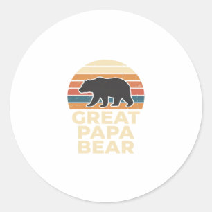 Toller Papa Bär Retro-Sonnenuntergang Vintage-Vekt Runder Aufkleber