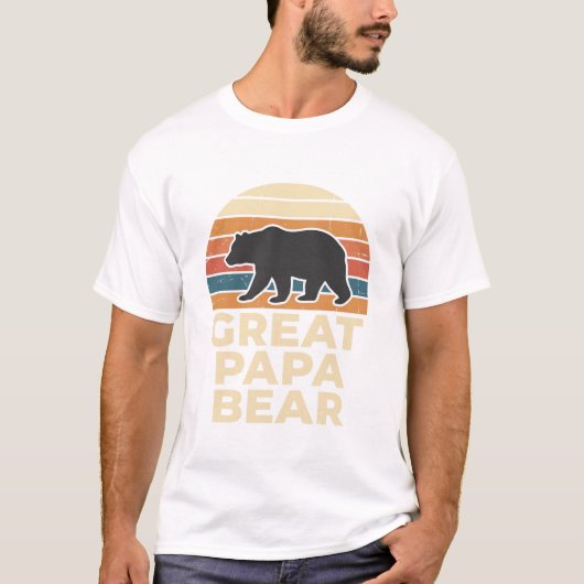 Toller Papa Bär Retro Sonnenuntergang Vintage Vekt T-Shirt (Vorderseite)