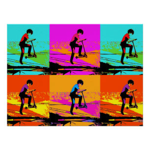 Toller Roller-Tricks - Stunt-Scooter-Fahrer Poster