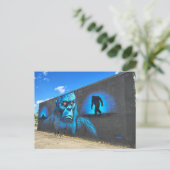 Toller Sasquatch in Blau Postkarte (Stehend Vorderseite)