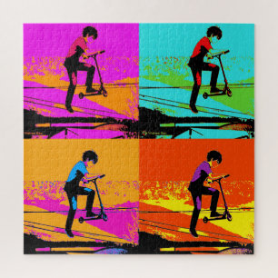 Toller Scooter-Tricks - Stunt-Scooter-Fahrer Puzzle