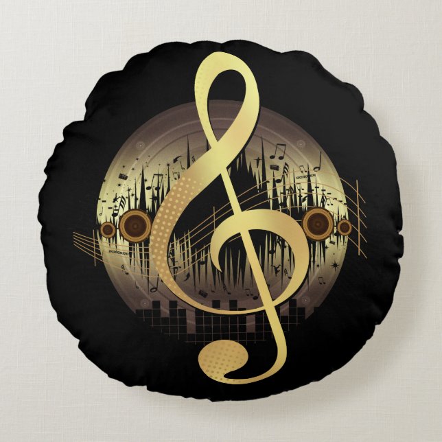 Toller Ton - Gold Rundes Kissen (Vorderseite)