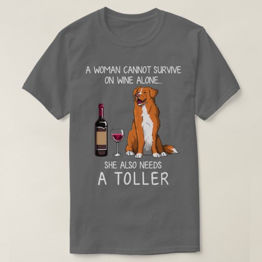 Toller und Wein Funny Dog T-Shirt (Design vorne)
