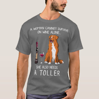 Toller und Wein Funny Dog T-Shirt