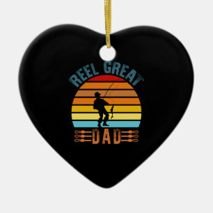Toller Vater zum Vatertag Angel-Liebhaber Dad Keramik Ornament
