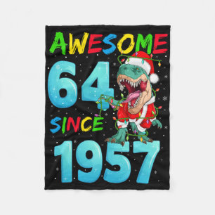 Tolles 64 Seit 1957 Dinosaurier 64. Geburtstag Chr Fleecedecke