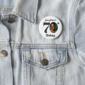 Tolles 70. Geburtstagsfeier-Foto-Andenken Button (Beispiel)