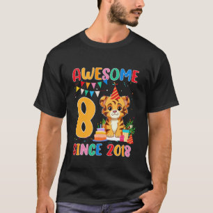 Tolles 8 Jahre altes seit 2018 Tiger Geburtstag Te T-Shirt