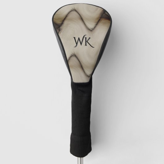 Tolles abstraktes Monogramm hinterlässt einen blei Golf Headcover (Vorderseite)