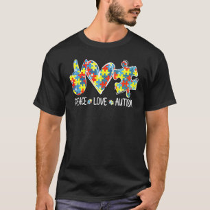Tolles Autismus-Bewusstsein Frieden Liebe Puzzlet T-Shirt